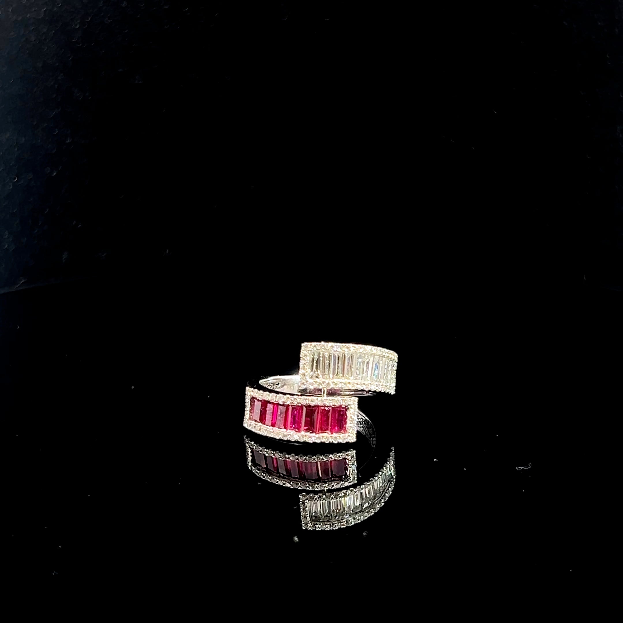 Elegant Dual-Band Gemstone Ring